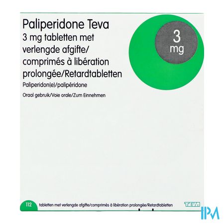 Paliperidone Teva 3mg Verl.afgifte Comp 112 X 3mg 2