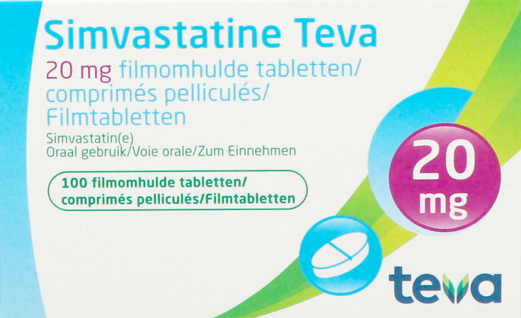 Simvastatine 20mg Teva Comp Enrob 100 X 20mg