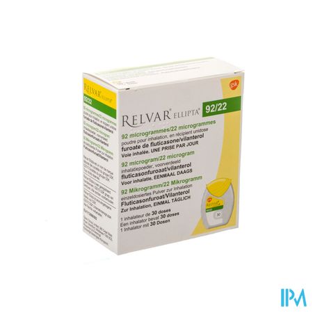 Relvar Ellipta 92/22mcg Pdr Inhal Multidose 1x30