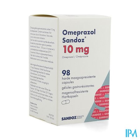 Omeprazol Sandoz Caps Enter 98 X 10mg