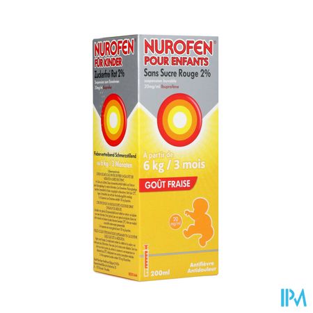 Nurofen Enfant Fraise Susp S/sucre 2% 200ml