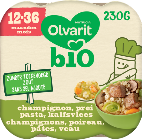 Olvarit Bio 12-36m Champign. Prei Pasta Kalfsvlees 2