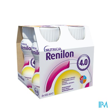 Renilon 4.0 Drankje Aroma Abrikoos Flessen 4x125ml