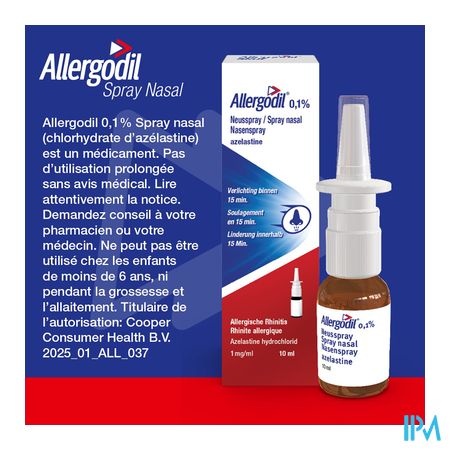 Allergodil Spray Nasal Fl 10ml 15