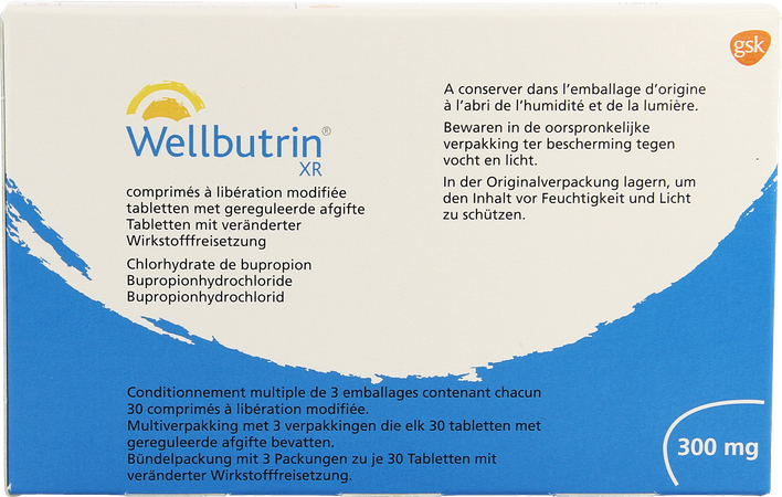 Wellbutrin Xr 300mg Tabs 90 X 300mg 7