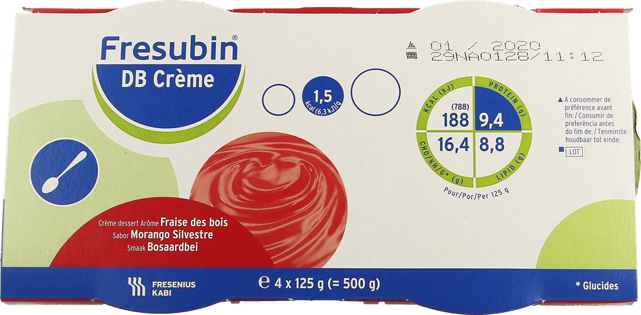 Fresubin Db Creme Fraise De Bois Pot 4x125g 2