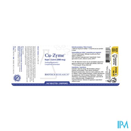 Cu Zyme Biotics Comp 100x2mg 4