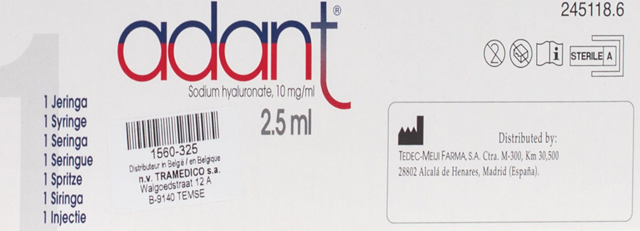 Adant Opl 1% Inj Intra Articul. 1 X 2,5ml 1