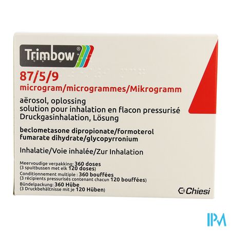 Trimbow 87/5 /9mcg Aerosol Opl Inhal. Fl 3 (360d) 1