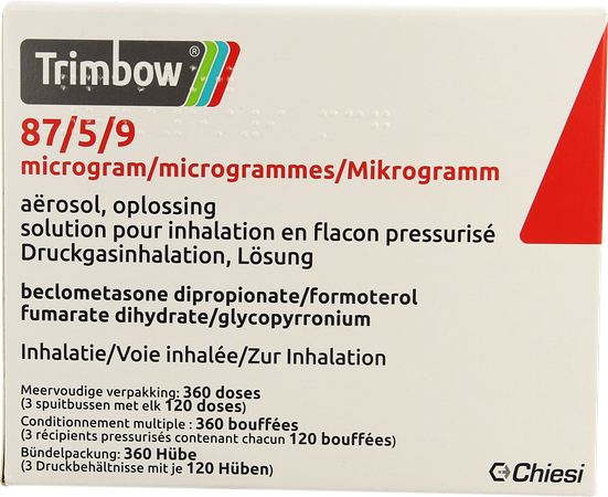 Trimbow 87/5 /9mcg Aerosol Opl Inhal. Fl 3 (360d) 1