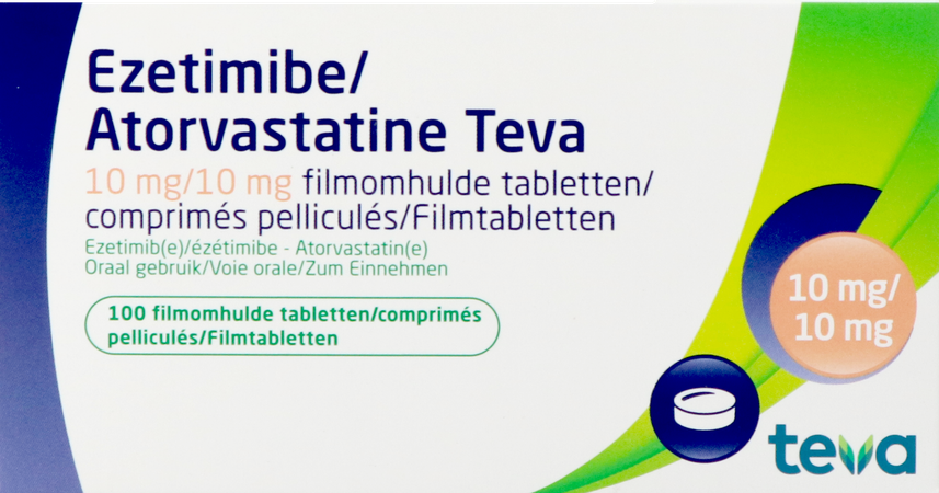 Ezetimibe Atorvastatine Teva 10/10mg Comp Pell 100 1
