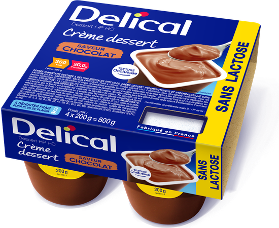 Delical Creme Dessert Hp-hc S/lact.choco 4x125g Nf 1