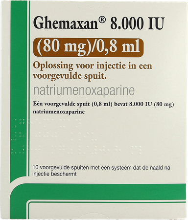 Ghemaxan 8.000ie 80mg/0,8ml Voorg.sp. 10+nldbesc 1