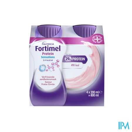 Fortimel Protein 2.4kcal Verfriss Aardbei 4x200ml 1