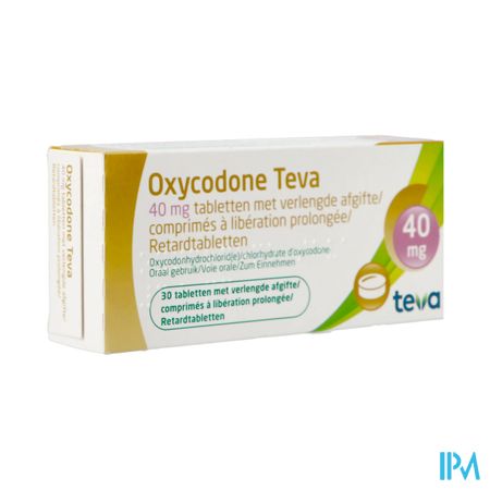 Oxycodone Teva 40mg Verlengde Afgifte Comp 30