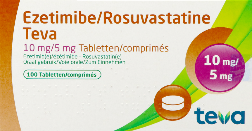 Ezetimibe Rosuvastatine Teva 10mg/ 5mg Comp 100 2