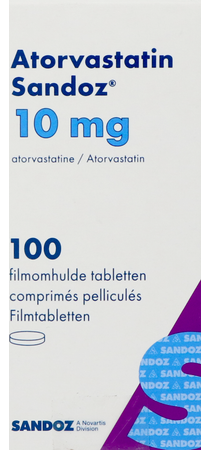 Atorvastatin 10mg Sandoz Comp Pell 100 Fl Hdpe 2