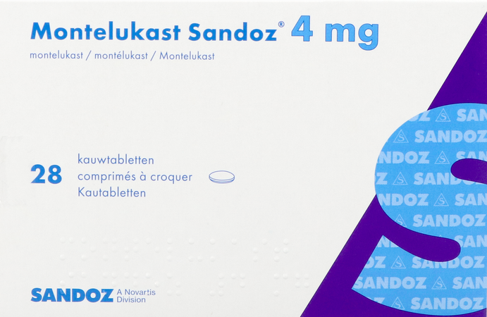 Montelukast Sandoz Comp A Croquer 28 X 4mg 1