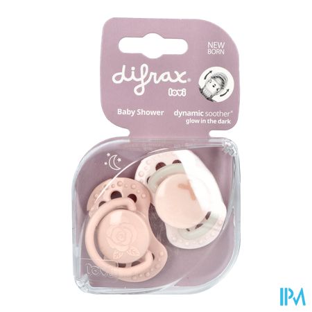 Difrax Sucette Dynamic Newborn Babyshower Pink 2 1