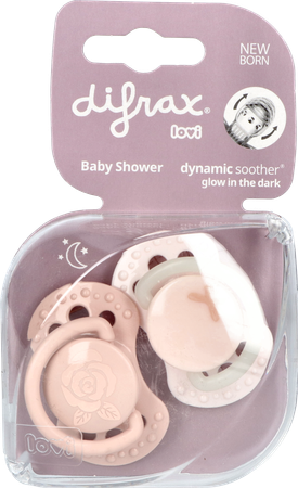 Difrax Fopspeen Dynamic Newborn Babyshower Pink 2 1