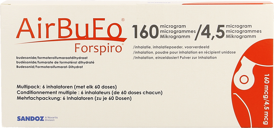 Airbufo Forspiro 160mcg/4,5mcg Inhal. 6 X 60dosis 3