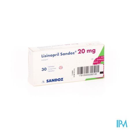 Lisinopril Sandoz 20mg Comp 30 X 20mg