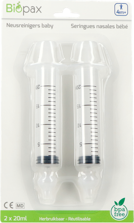 Biopax Neusreiniger Baby 4m+ 2x20ml + 2 Neusstuk. 1