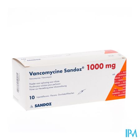 Vancomycine Sandoz Fl Inj 10 X 1000mg