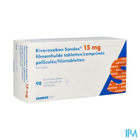 Rivaroxaban Sandoz 15mg Comp Pell 98