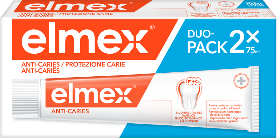 ELMEX® ANTI-CARIËS TANDPASTA TUBE 2x75ML -1.50€