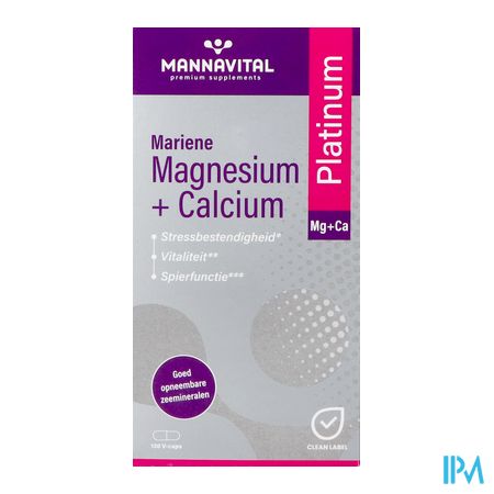 Mannavital Magnesium + Calcium Mariene V-caps 120 3