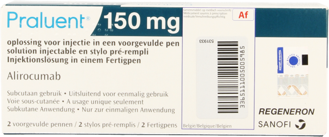 Praluent 150mg Opl Inj Voorgev.pen 2 X 150mg 1