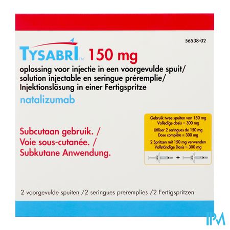 Tysabri 150mg Opl Inj Voorgevulde Spuit 2x1ml 3