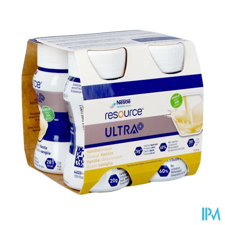 Resource Ultra+ Vanillesmaak 4x125ml Nf