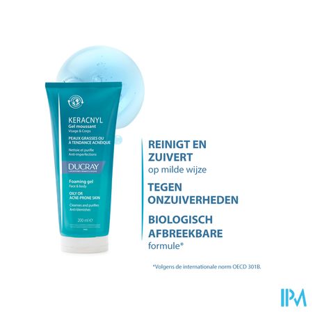 Ducray Keracnyl Schuimende Gel 200ml Nf 13