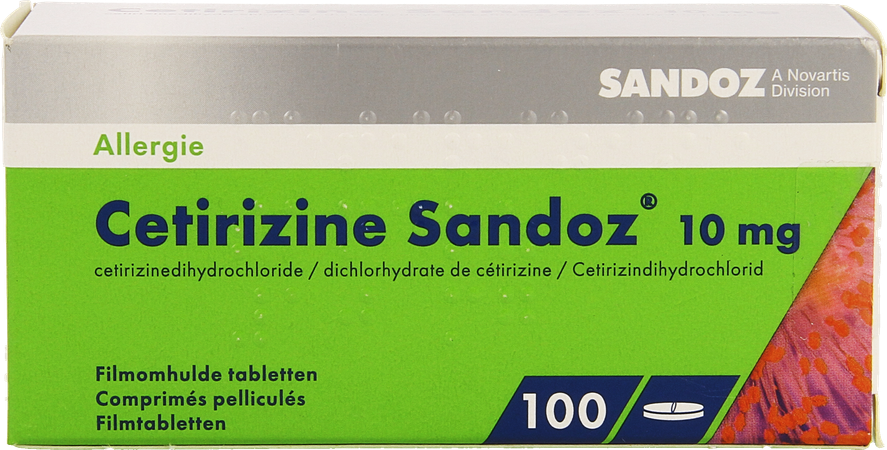 Cetirizine Sandoz comp 100 X 10mg 5