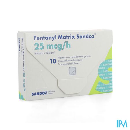 Fentanyl Matrix Sandoz 25,0ug Pleist Transderm 10