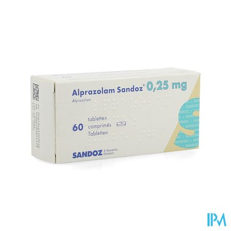 Alprazolam Sandoz 0,25mg Comp 60 X 0,25mg