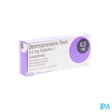 Desmopressine Teva 0,2mg Tabl 15 X 0,2mg