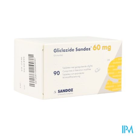 Gliclazide Sandoz 60mg Geregul.afgifte Comp 90