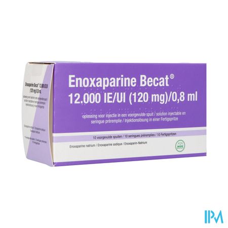 Enoxaparine Becat 12000ie 150mg/ml Voorgev.sp. 10