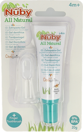 Nuby Citroganix Tand- en tandvleesgel + vingertandenborsteltje – 15g - 4m+ 3