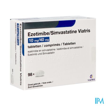 Ezetimibe Simvastatine Viatris 10mg/40mg Comp 98