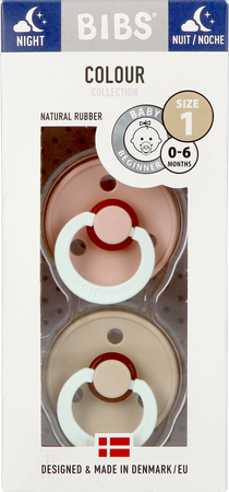 Bibs 1 Fopspeen Duo Glow In Dark Vanilla/blush 1