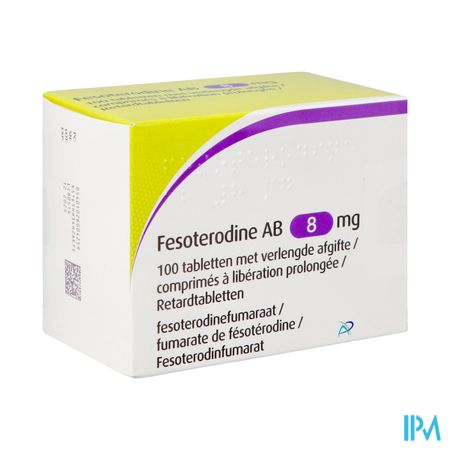 Fesoterodine Ab 8mg Verlengde Afgifte Tabl 100