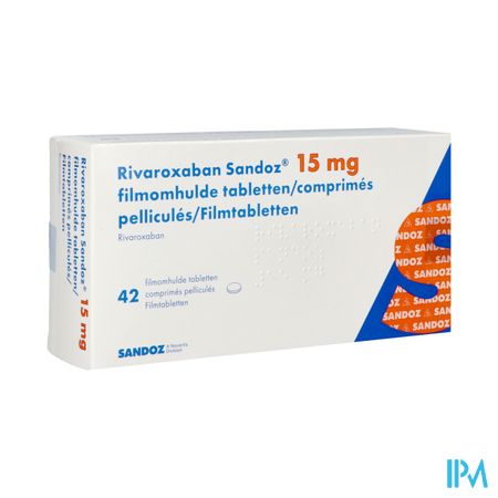 Rivaroxaban Sandoz 15mg Filmomh Tabl 42