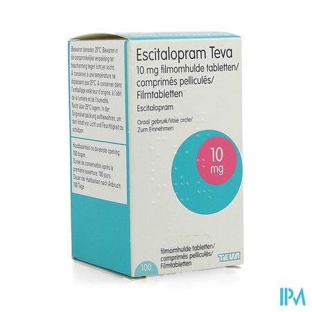 Escitalopram 10mg Teva Filmomh Tabl Pot 100x10mg