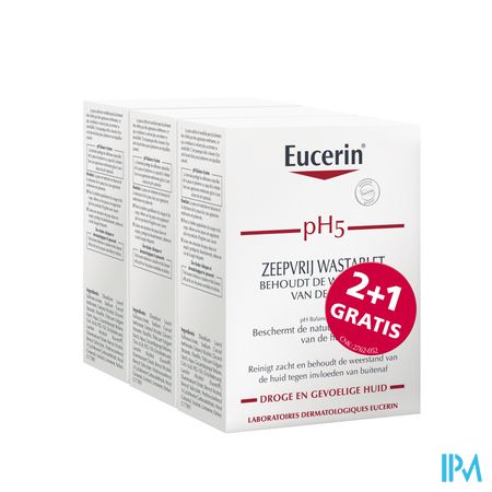 Eucerin Ph5 Wastablet Z/zeep 100g 2+1 Gratis