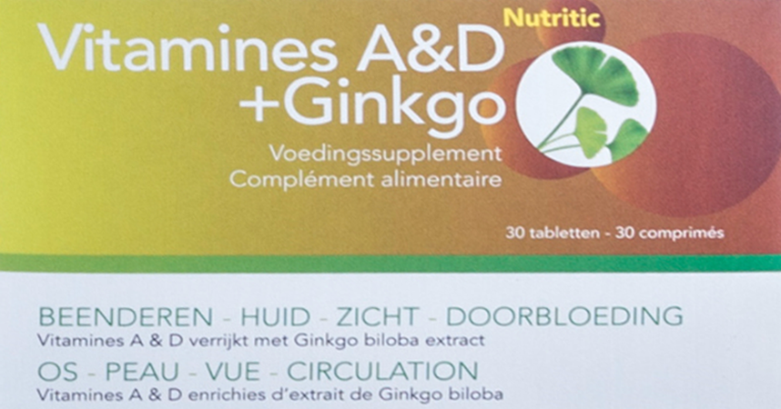 Vitamines A&d+ginkgo Nutritic Tabl 30 5786 Revogan