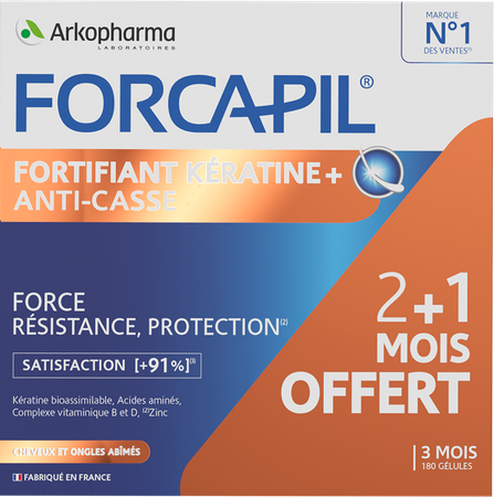 Forcapil Keratine+ Lot Caps 180 9